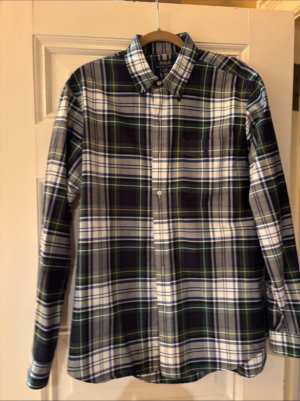 Polo by Ralph Lauren Green, Navy & White Plaid Button-Down Shirt